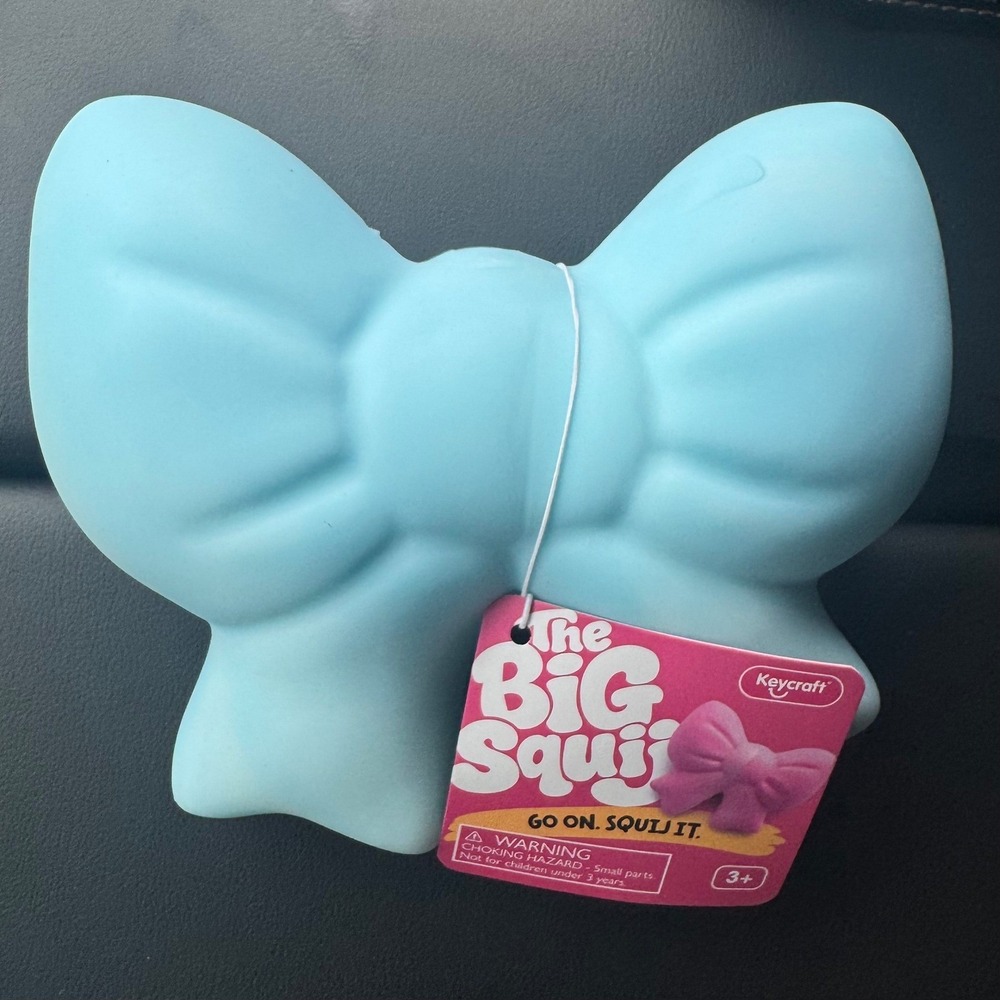 NEW The Big Squij Squishy Blue Bow Sensory Squishy Fidget Stress Relief Keycraft